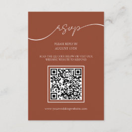 Informações Cartão RSVP de Casamento de Código QR Russo Modern