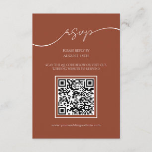 Informações Cartão RSVP de Casamento de Código QR Russo Modern