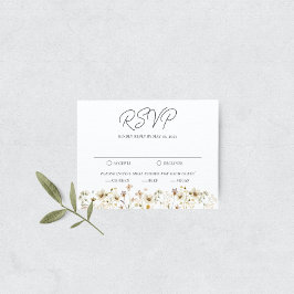 Informações Cartão RSVP de Casamento de flor selvagem