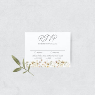 Informações Cartão RSVP de Casamento de flor selvagem