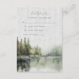 Informações Cartão RSVP de Casamento de Florestas Verdes Russa
