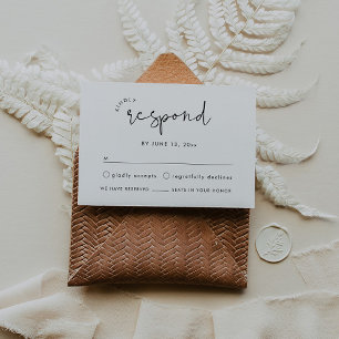 Informações Cartão RSVP de Casamento Elegante Moderno