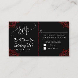 Informações Cartão RSVP de Casamento Indiano Vermelho