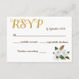 Informações Cartão RSVP de Casamento Magnolia Elegante