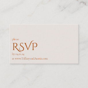 Informações Cartão RSVP de Casamento Moderno de Terracotta