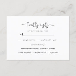 Informações Cartão RSVP de Casamento Russo Simples Kraft Brown