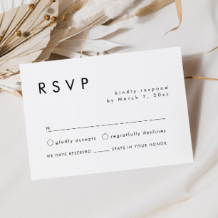 Informações Cartão RSVP de Casamento Simples Moderno