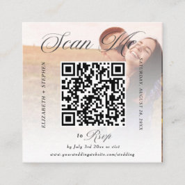 Informações Cartão RSVP de Foto Mínimo de Código QR