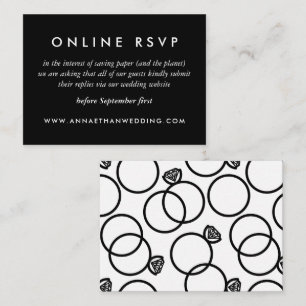 Informações Cartão RSVP Online de Casamento Branco Negro de A