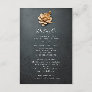 Informações Cartão russo de detalhes do casamento de flores me