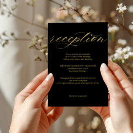 Informações Cartão sofisticado de recepção preto e branco