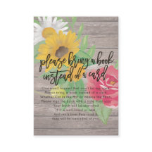 Chá de fraldas Traga um livro em vez de um cartão