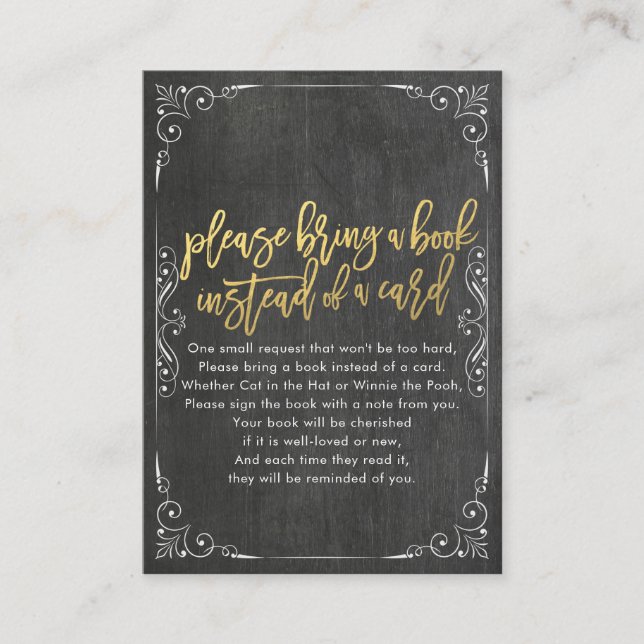Informações Chá de fraldas Traga um livro em vez de um cartão (Frente)
