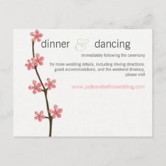 Informações cherry blosom no site de casamento cartão de visit