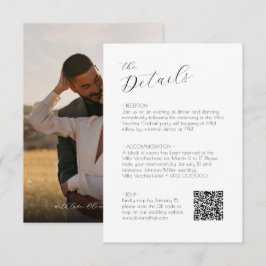 Informações Chic Script Wedding rsvp e cartão de cercado