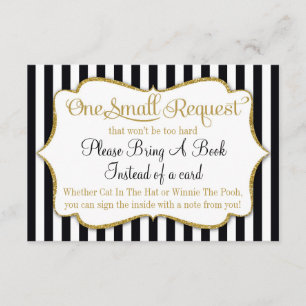 Informações Chuva de Bebê Livro Cartão Preto Dourado Traga Um 