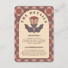 Informações Código QR do Cartão de Detalhes do Casamento Flora