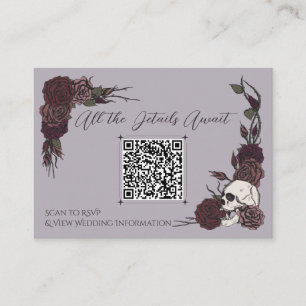 Informações Crânio Floral Ameixa Empoeirada & Cartão QR de Tin