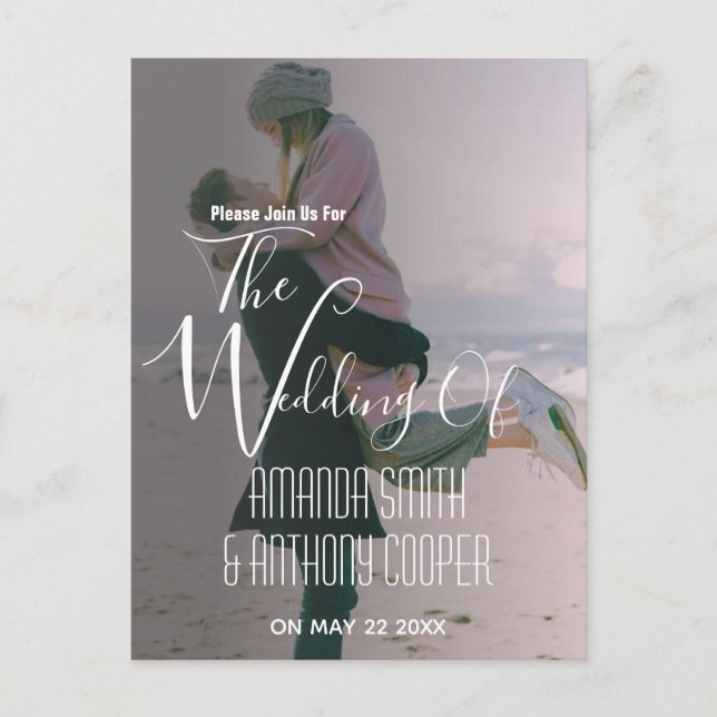 Informações de convite de casamento com foto de or (Frente)