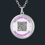 Informações de Verificação de Código QR e Colar Te<br><div class="desc">Cores e fontes personalizadas - Seu código QR ou logotipo / nome da foto no site ou Promocional de texto personalizado Business ou Personal Modern Stamp Design Necklace / Gift - Adicione seu código QR - Imagem - logotipo ou foto / nome - Empresa / site ou outras informações /...</div>