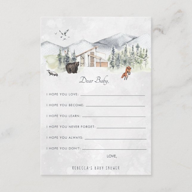 Informações Desejos para Cartão de Aconselhamento para Bebês | (Frente)