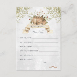 Informações Desejos para Cartão de Aconselhamento para Bebês |