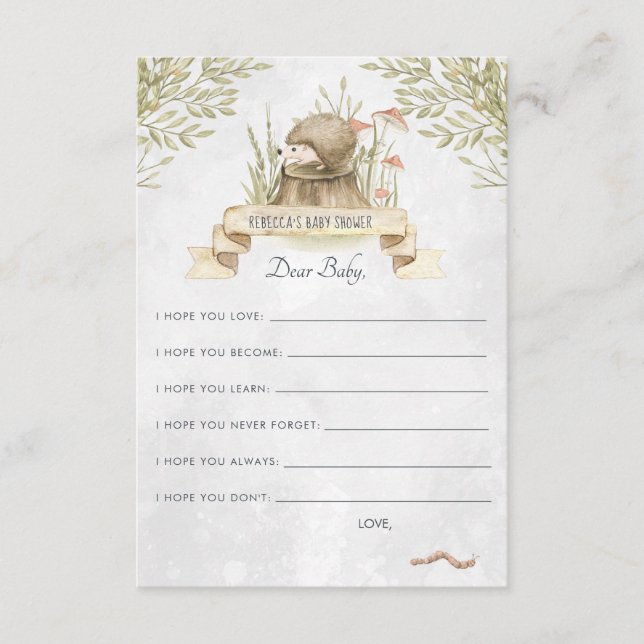 Informações Desejos para Cartão de Aconselhamento para Bebês | (Frente)