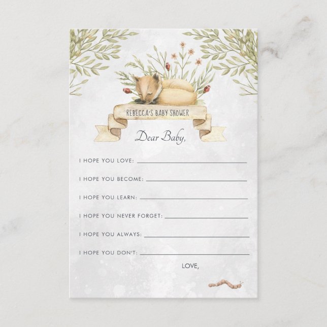 Informações Desejos para Cartão de Conselhos para Bebê | Rapos (Frente)