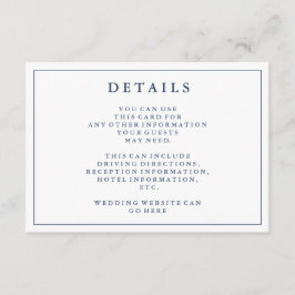 Informações Detalhes | Cartão Azul de Casamento Dusty Marinho