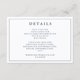 Informações Detalhes | Cartão Azul de Casamento Dusty Marinho