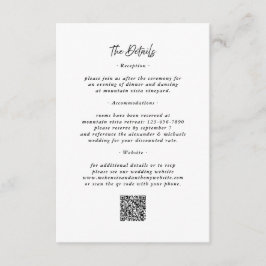 Informações Detalhes Código QR - Cartão Preto de Casamento Bra