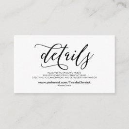 Informações Detalhes do belo site de casamento Cartão de inclu