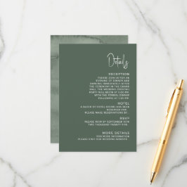 Informações Detalhes do Cartão de Acompanhamento de Casamento