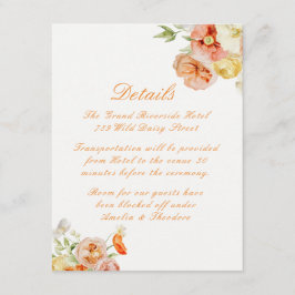 Informações Detalhes do Cartão de Casamento de Jardim de Verão