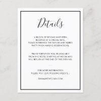 Detalhes do Cartão de Casamento Minimalista Preto 