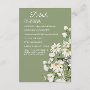 Informações Detalhes do Cartão de Enclausuramento Boho Daisy W
