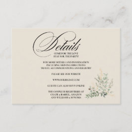 Informações Detalhes do Cartão de Enclausuramento Formal Elega