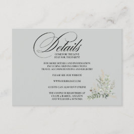 Informações Detalhes do Cartão de Enclausuramento Formal Elega