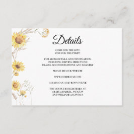 Informações Detalhes do Cartão de Invólucro de Girassol Elegan