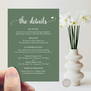 Informações Detalhes do Casamento, Cartão de Gabinete Rustic S