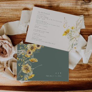 Informações Detalhes do Casamento de Outono Cartão com Girasso
