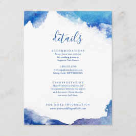 Informações Detalhes do Casamento Sapphire Tide Cartão de Inse