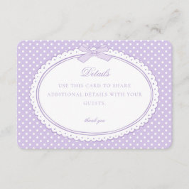 Informações Detalhes do Laço Coquette de Gingham Roxo Cartão