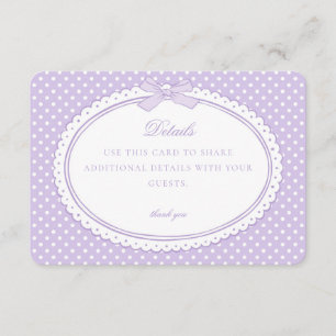 Informações Detalhes do Laço Coquette de Gingham Roxo Cartão
