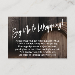 Informações Diga não para embrulhar o cartão de barril de made