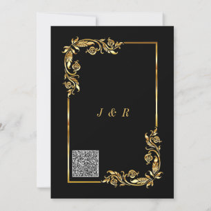Informações do Código QR Convite Dourado Elegante