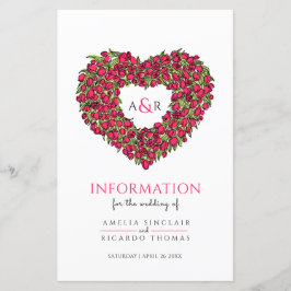 Informações do convidado de casamento do Red tulip