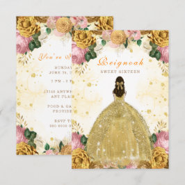 Informações Doce 16 Cartão de Aniversário Amarelo