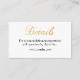 Informações Dourada carta de detalhes do casamento. Cartão de