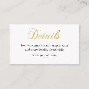 Informações Dourada carta de detalhes do casamento. Cartão de 